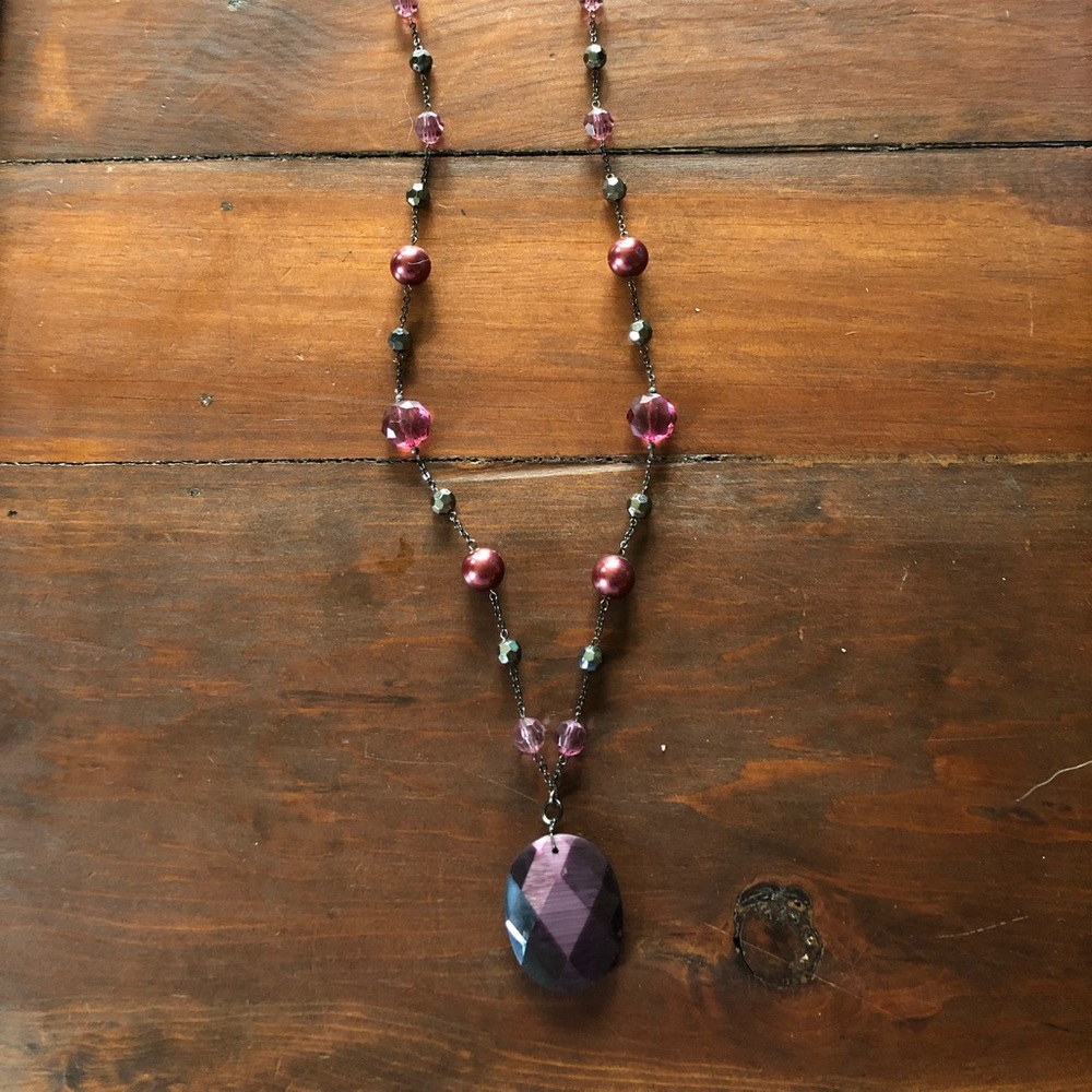 Purple statement necklace